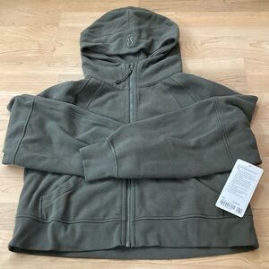 Army green Scuba oversized full zip
